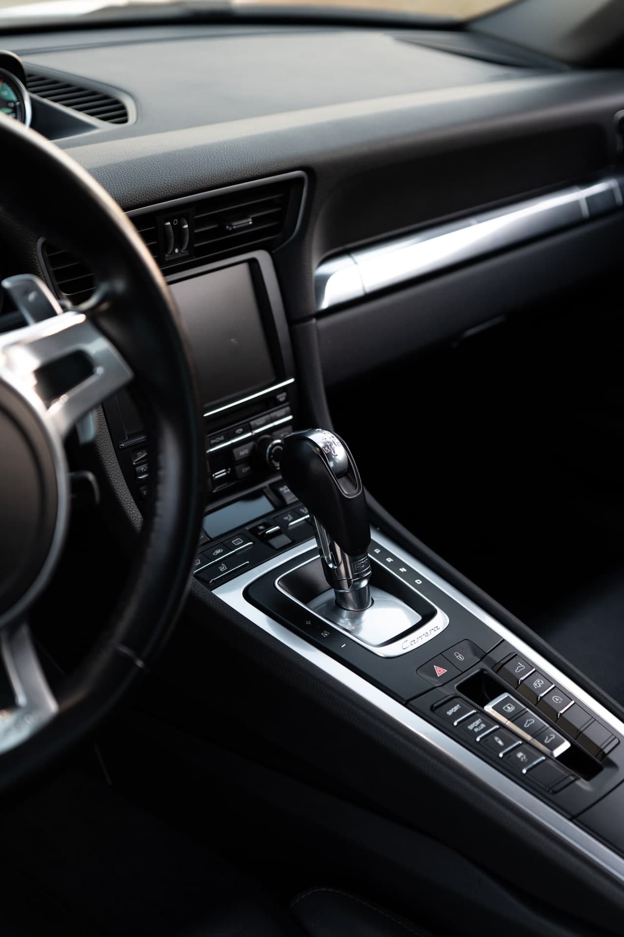 2015 Porsche 911 Carrera S Coupe — center console and PDK shifter